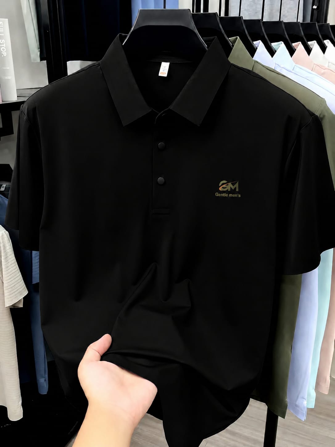 Smart Looking China Polo Short Sleeve For Men's [Black]
