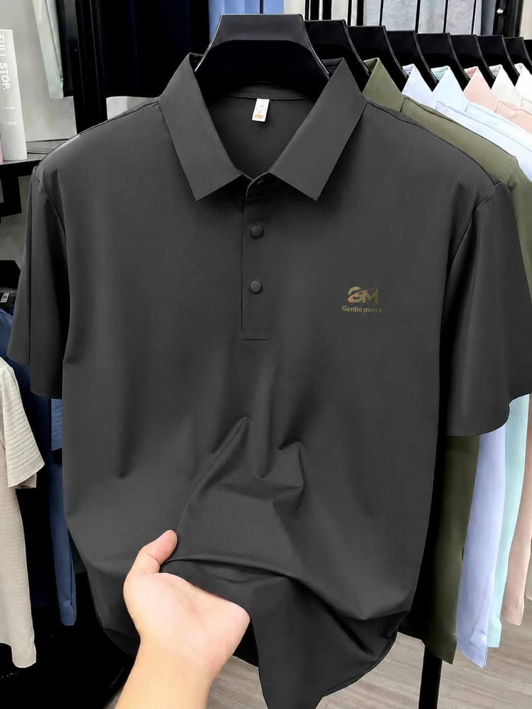 Smart Looking China Polo Short Sleeve For Men's [Dark Ash]