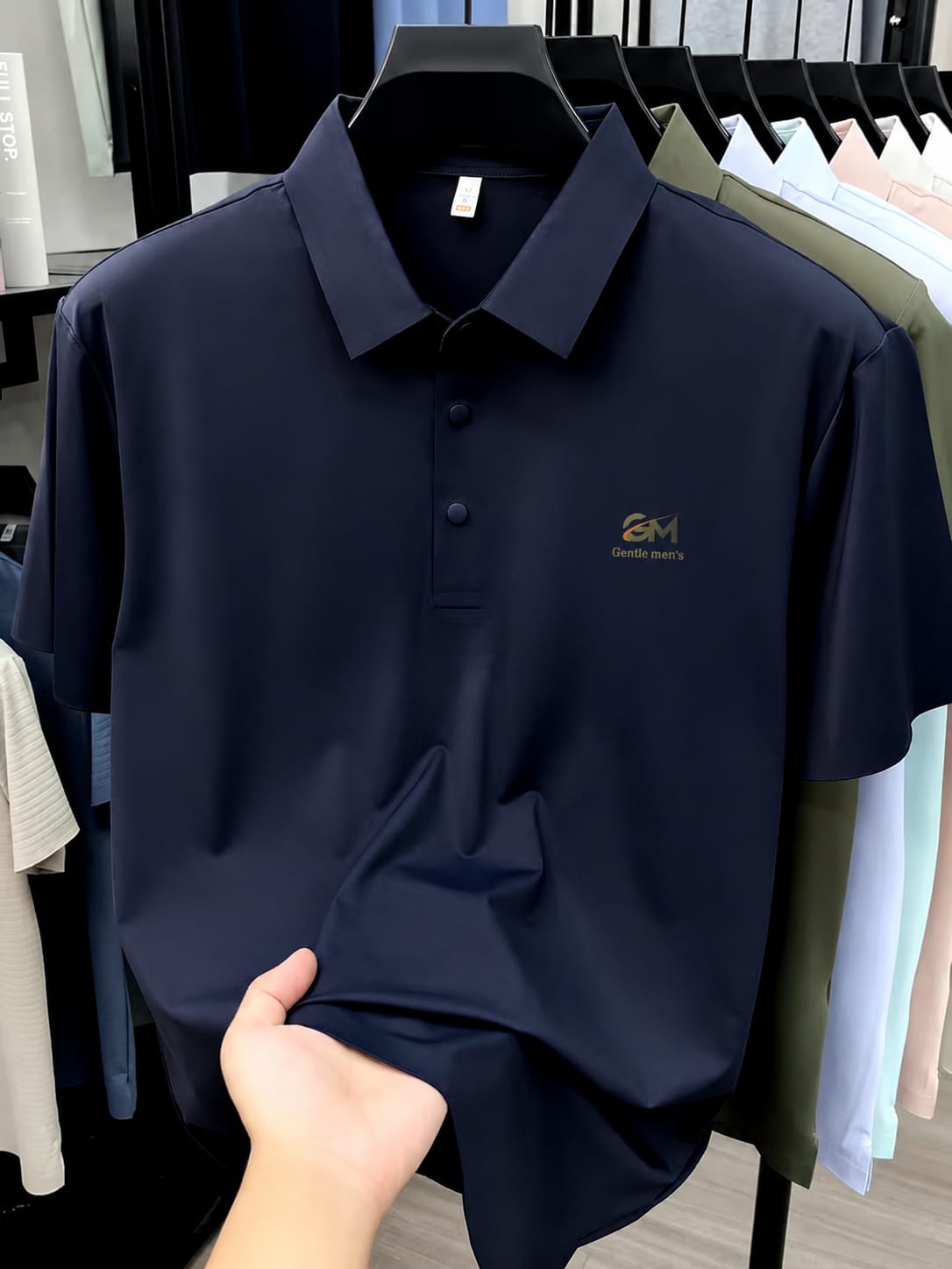 Smart Looking China Polo Short Sleeve For Men's [Navy Blue]